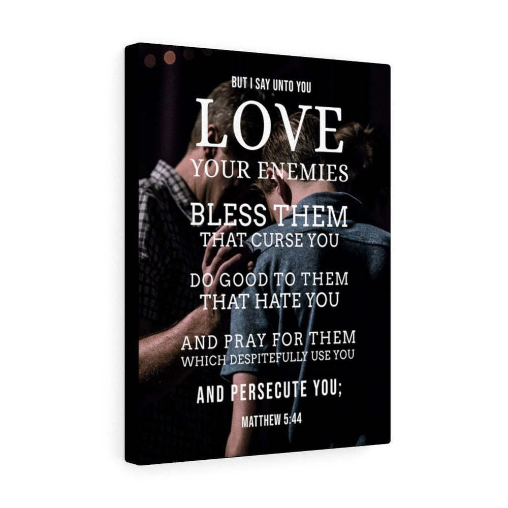 Scripture Sign Love Your Enemies Matthew 5:44 Bible Verse Canvas Christian Wall